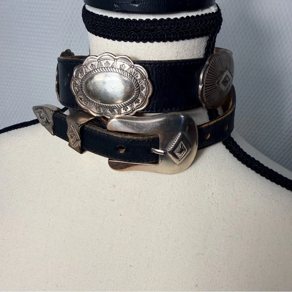 Vintage Justin Leather Concho Western Belt
